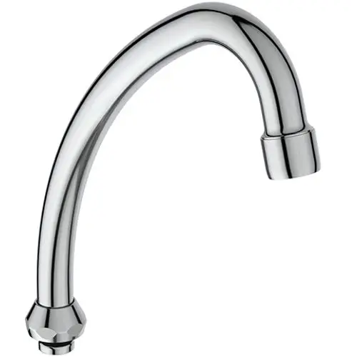 Rohrauslauf in glänzendem Chrom, gestaltet für den Einsatz in Sanitäranlagen, hergestellt von Ideal Standard.